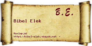 Bibel Elek névjegykártya